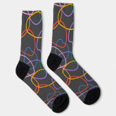 Farbiges Abstraktes Wavy Lines Muster Socken (Rechts)