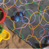 Farbiges Abstraktes Wavy Lines Muster Strandtuch