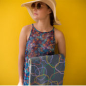 Farbiges Abstraktes Wavy Lines Muster Strandtuch