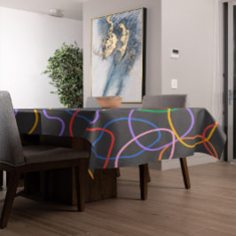 Farbiges Abstraktes Wavy Lines Muster Tischdecke