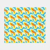 Farbiges Abstraktes Wellenmuster Fleecedecke (Vorderseite (Horizontal))