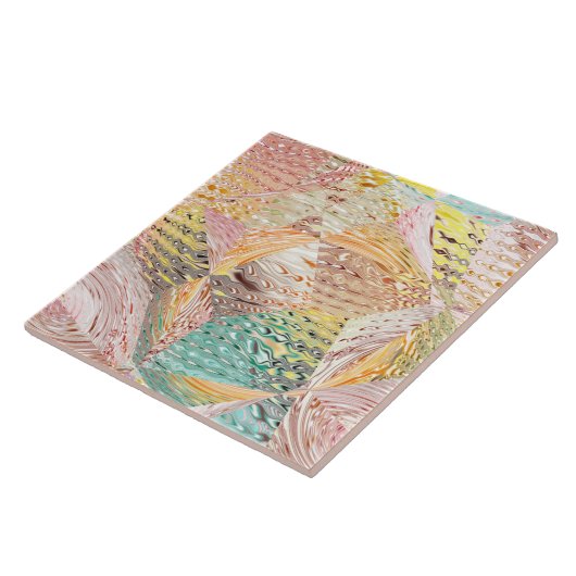 Farbiges Abstraktes, welliges geometrisches Muster Fliese (Seite)