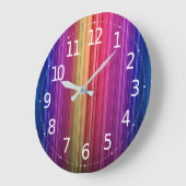 Farbiges Acryl Vertikales Regenbogenmuster | Große Wanduhr (Winkel)