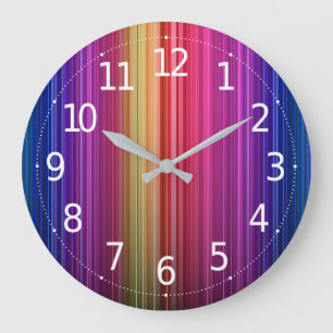 Farbiges Acryl Vertikales Regenbogenmuster Große Wanduhr