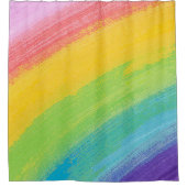 Farbiges Acrylic Wasserfarbenragenbogen-Muster | Duschvorhang (Vorderseite)