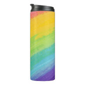 Farbiges Acrylic Wasserfarbenragenbogen-Muster | Thermosbecher (Nach rechts gedreht)