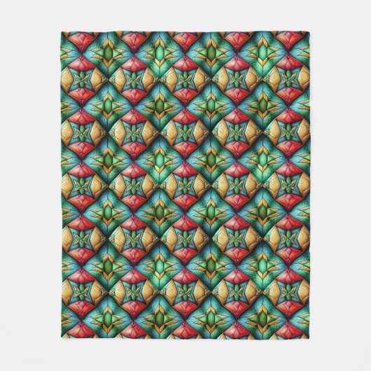 Farbiges afrikanisch Inspiriertes geometrisches Mo Fleecedecke (Vorderseite)