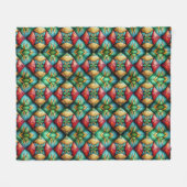 Farbiges afrikanisch Inspiriertes geometrisches Mo Fleecedecke (Vorderseite (Horizontal))
