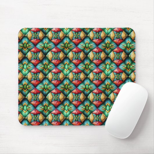 Farbiges afrikanisch Inspiriertes geometrisches Mo Mousepad (Mit Mouse)
