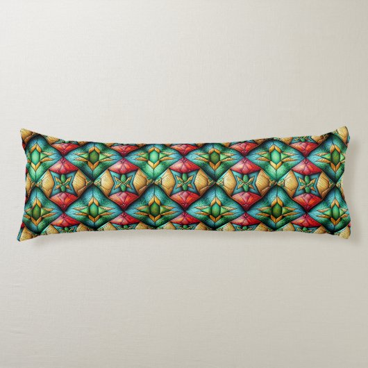 Farbiges afrikanisch Inspiriertes geometrisches Mo Seitenschläferkissen (Vorderseite)