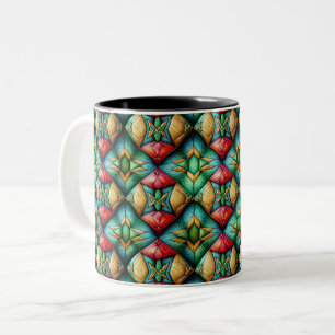 Farbiges afrikanisch Inspiriertes geometrisches Mo Zweifarbige Tasse