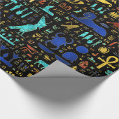 Farbiges ägyptisches Hieroglyphisches Muster Geschenkpapier (Ecke)