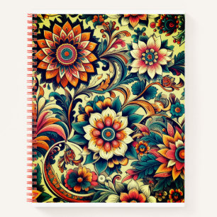 Farbiges Ai-Blumenmuster Notizblock