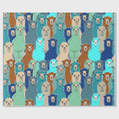 Farbiges Alpacas Wrapping Paper Geschenkpapier (Flach)