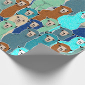 Farbiges Alpacas Wrapping Paper Geschenkpapier (Ecke)