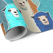 Farbiges Alpacas Wrapping Paper Geschenkpapier (Rolleneckpunkt)