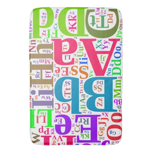 Farbiges Alphabet Badematte (Vorderseite Vertikal)