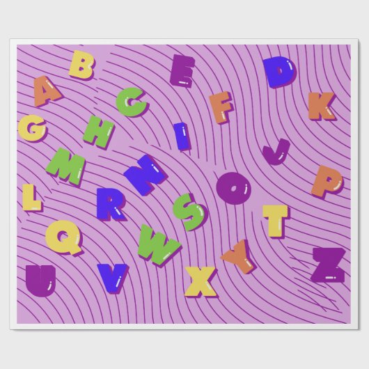 Farbiges Alphabet Fun Wrapping Paper Geschenkpapier (Flach)