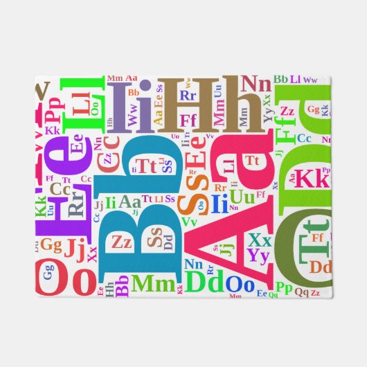 Farbiges Alphabet Fußmatte (Vorderseite)