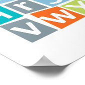 Farbiges Alphabet-Kinderposter Poster (Ecke)