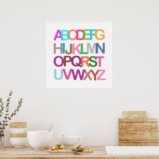 farbiges Alphabet-Kinderzimmer-Poster Poster (Küche)