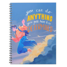 Farbiges anime-Inspiriert Notebook mit Motivierend