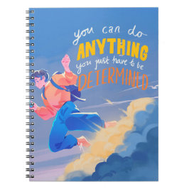 Farbiges anime-Inspiriert Notebook mit Motivierend Notizblock