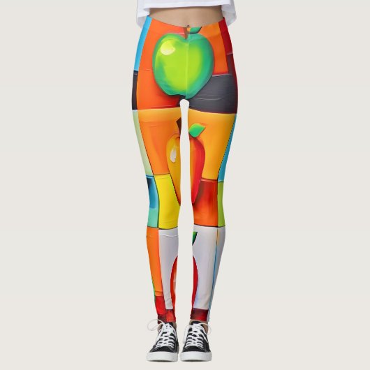 Farbiges Apple Grid Leggings (Vorderseite)