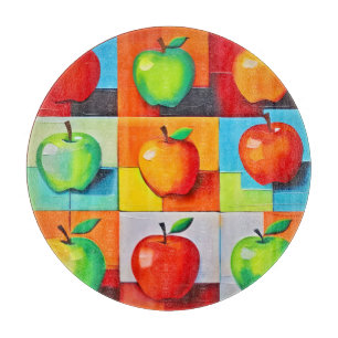 Farbiges Apple Grid Schneidebrett