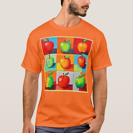 Farbiges Apple Grid T-Shirt (Vorderseite)