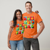 Farbiges Apple Grid T-Shirt (Unisex)