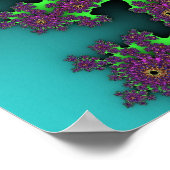 Farbiges Aquamarines, grünes und Lila Fraktal Poster (Ecke)