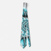 Farbiges Aquamarines und schwarzes Fraktal Krawatte (Vorderseite)