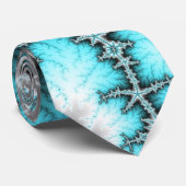 Farbiges Aquamarines und schwarzes Fraktal Krawatte (Gerollt)