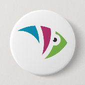 farbiges Aquarienfischdesign Button (Vorderseite)