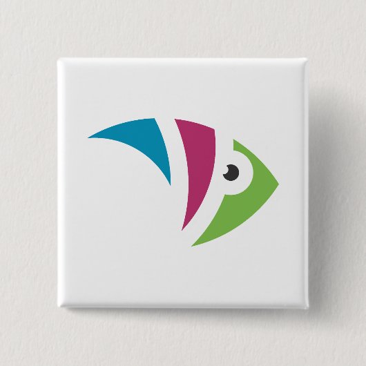 farbiges Aquarienfischdesign Button (Vorderseite)