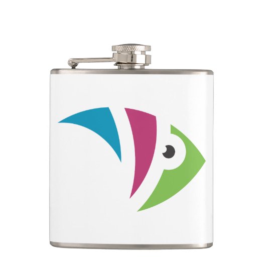 farbiges Aquarienfischdesign Flachmann (Vorderseite)