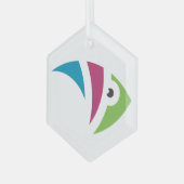 farbiges Aquarienfischdesign Ornament Aus Glas (Vorderseite Links)