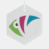 farbiges Aquarienfischdesign Ornament Aus Glas (Rückseite)