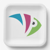 farbiges Aquarienfischdesign Pappteller (Vorderseite)