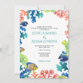 Farbiges Aquarium mit QR Code Einladung Hochzeit (Vorderseite)