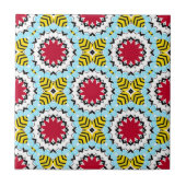 Farbiges Arabesque Kaleidoskopisches geometrisches Fliese (Vorderseite)