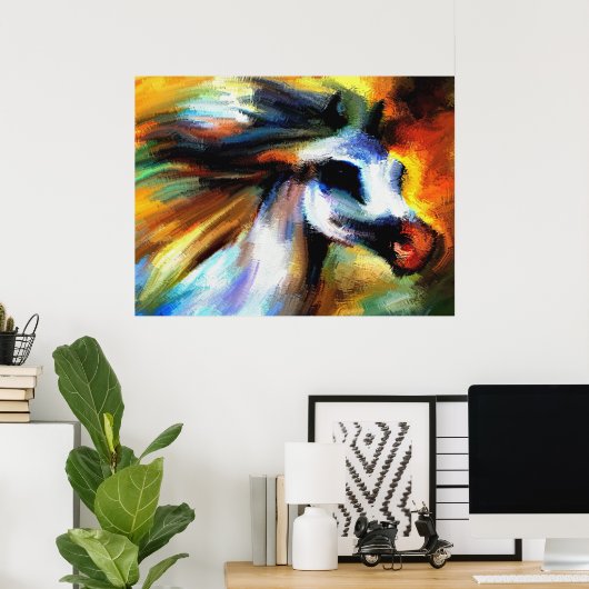 Farbiges Arabianpferd Poster (Heimbüro)