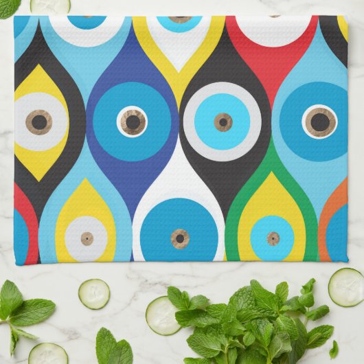 Farbiges Augschutzmuster Geschirrtuch (Gefaltet)
