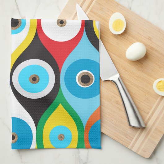 Farbiges Augschutzmuster Geschirrtuch (Viertel Falte)