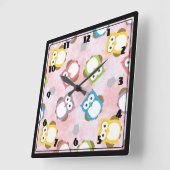 Farbiges Auschelmuster Quadratische Wanduhr (Winkel)