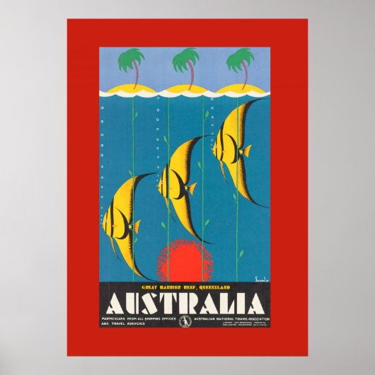 Farbiges australisches Fish Travel Poster (Vorne)