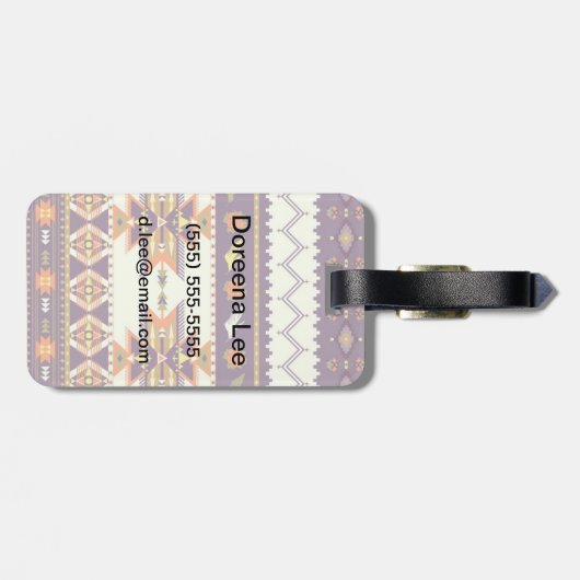 Farbiges Aztec-Muster Gepäckanhänger (Rückseite horizontal)