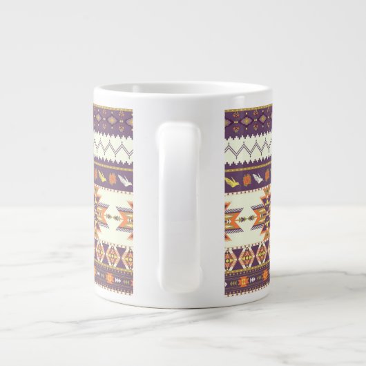 Farbiges Aztec-Muster Jumbo-Tasse (Rückseite)