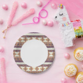 Farbiges Aztec-Muster Pappteller (Party)